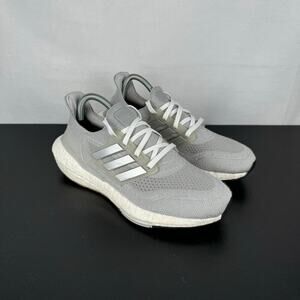 Adidas Ultraboost 21 Grey Silver Metallic Low Running Shoes Ladies Size …